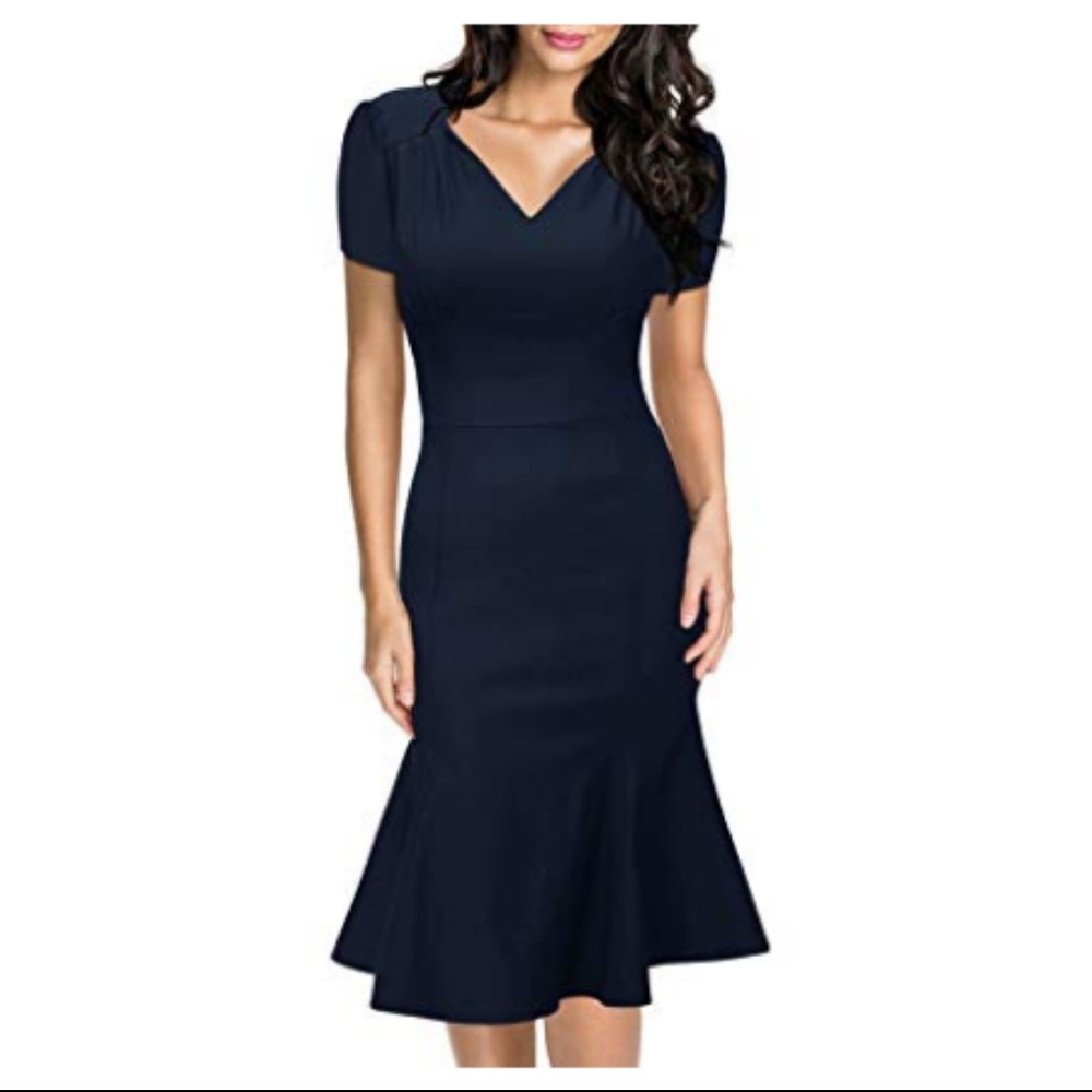 New V-Neck, cap sleeve pencil dress (XL)